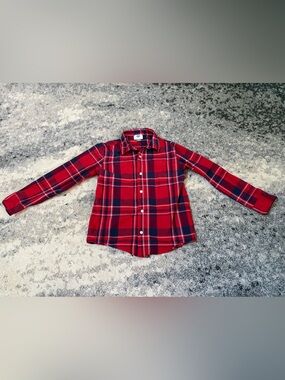 Old Navy Red Plaid Button-Down Shirt for Kids